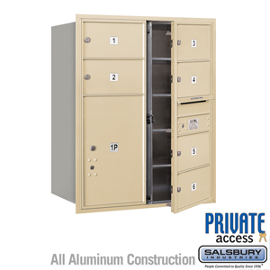 4C Horizontal Mailbox (Includes Master Commercial Locks) - 10 Door High Unit (37 1/2 Inches) - Double Column - 6 MB2 Doors / 1 P