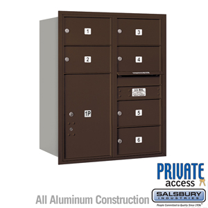 4C Horizontal Mailbox (Includes Master Commercial Lock) - 10 Door High Unit (37 1/2 Inches) - Double Column - 6 MB2 Doors / 1 PL