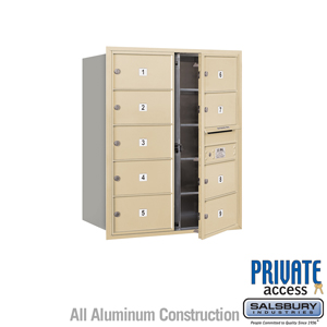 4C Horizontal Mailbox (Includes Master Commercial Lock) - 10 Door High Unit (37 1/2 Inches) - Double Column - 9 MB2 Doors - Sand