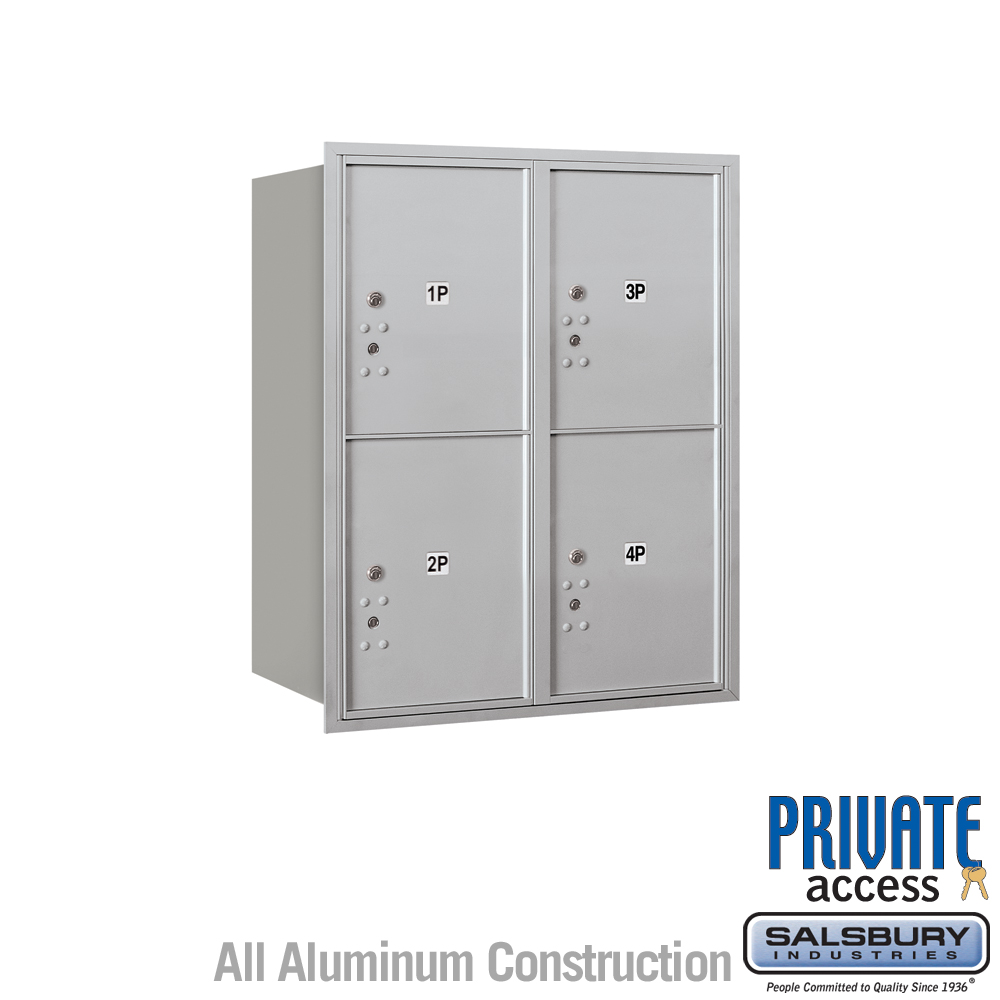 4C Horizontal Mailbox (Includes Master Commercial Locks) - 10 Door High Unit (37 1/2 Inches) - Double Column - Stand-Alone Parce