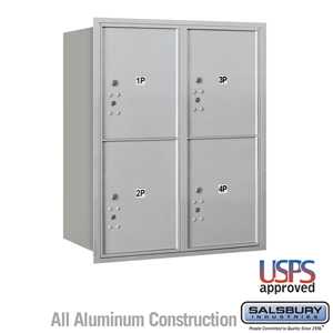 4C Horizontal Mailbox - 10 Door High Unit (37 1/2 Inches) - Double Column - Stand-Alone Parcel Locker - 4 PL5's - Aluminum - Rea