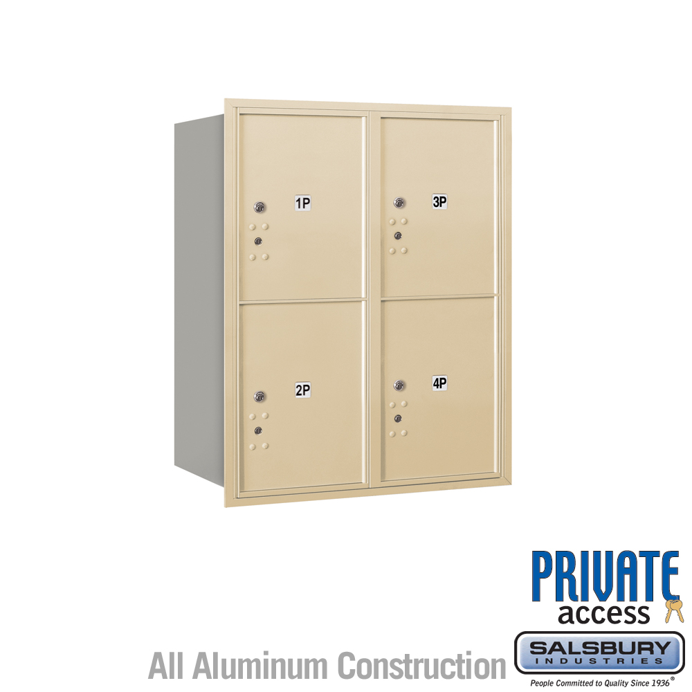 4C Horizontal Mailbox (Includes Master Commercial Locks) - 10 Door High Unit (37 1/2 Inches) - Double Column - Stand-Alone Parce