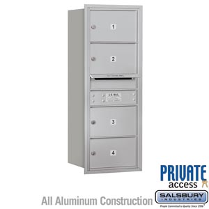 4C Horizontal Mailbox - 10 Door High Unit (37 1/2 Inches) - Single Column - 4 MB2 Doors - Aluminum - Rear Loading - Private Acce