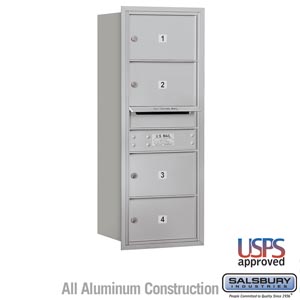 4C Horizontal Mailbox - 10 Door High Unit (37 1/2 Inches) - Single Column - 4 MB2 Doors - Aluminum - Rear Loading - USPS Access