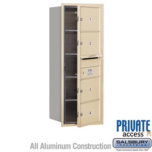 4C Horizontal Mailbox (Includes Master Commercial Lock) - 10 Door High Unit (37 1/2 Inches) - Single Column - 4 MB2 Doors - Sand