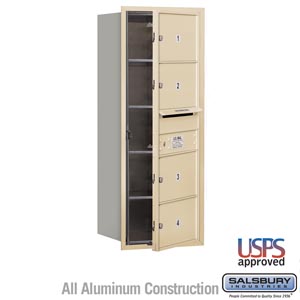 4C Horizontal Mailbox - 10 Door High Unit (37 1/2 Inches) - Single Column - 4 MB2 Doors - Sandstone - Front Loading - USPS Acces