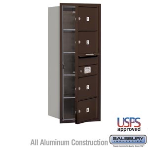 4C Horizontal Mailbox - 10 Door High Unit (37 1/2 Inches) - Single Column - 4 MB2 Doors - Bronze - Front Loading - USPS Access