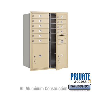 4C Horizontal Mailbox (Includes Master Commercial Locks) - 11 Door High Unit (41 Inches) - Double Column - 10 MB1 Doors / 2 PL5s