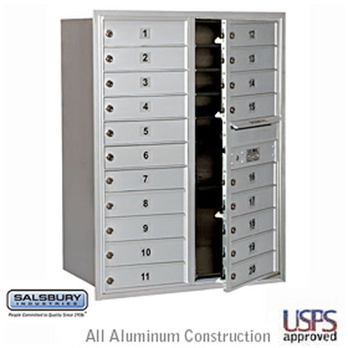 4C Horizontal Mailbox - 11 Door High Unit - Double Column - 20 MB1 Doors - Aluminum - Front Loading - USPS Access
