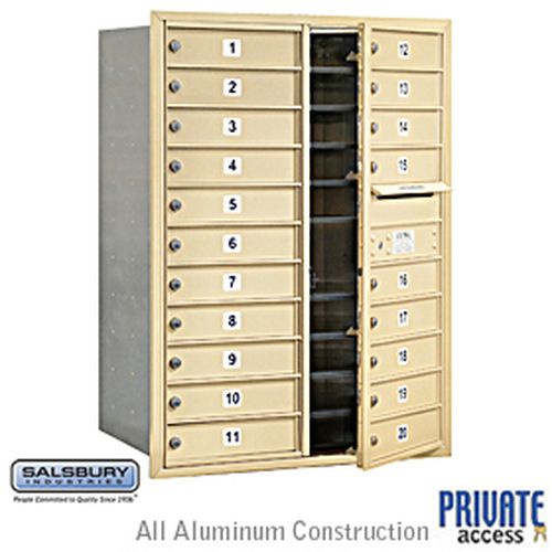 4C Horizontal Mailbox - 11 Door High Unit - Double Column - 20 MB1 Doors - Sandstone - Front Loading - Private Access