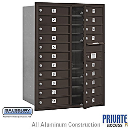4C Horizontal Mailbox - 11 Door High Unit - Double Column - 20 MB1 Doors - Bronze - Front Loading - Private Access