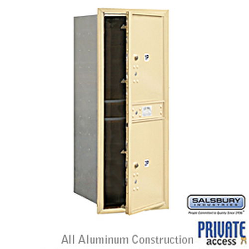 4C Horizontal Mailbox - 11 Door High Unit - Single Column - Stand-Alone Parcel Locker - Sandstone - Front Loading