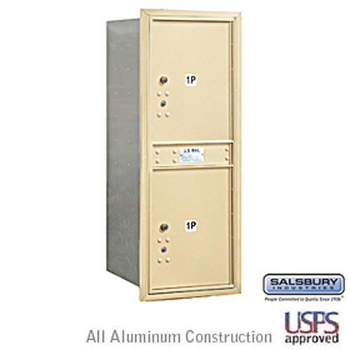 4C Horizontal Mailbox - 11 Door High Unit - Single Column - Stand-Alone Parcel Locker - Sandstone - Rear Loading - USPS Access
