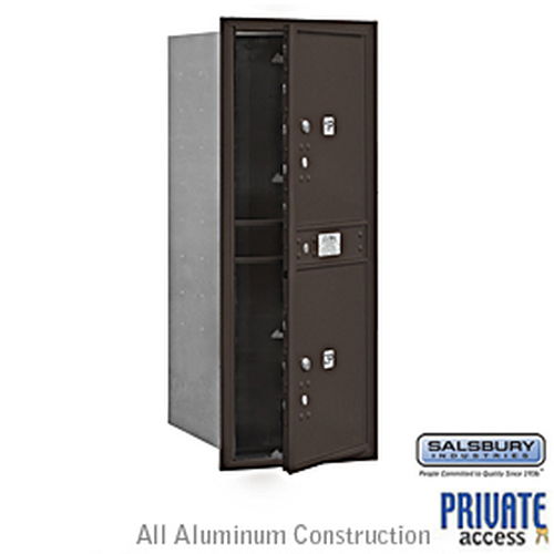 4C Horizontal Mailbox - 11 Door High Unit - Single Column - Stand-Alone Parcel Locker - Bronze - Front Loading - Private Access
