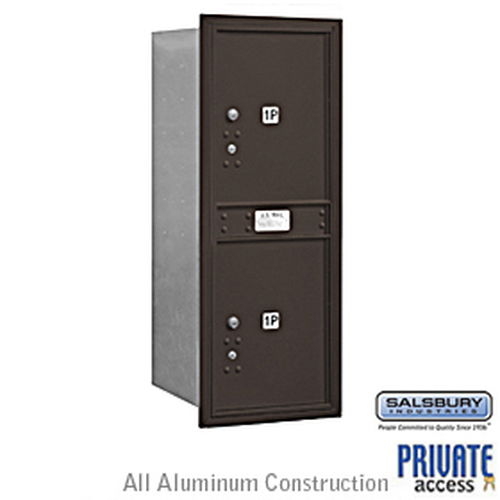 4C Horizontal Mailbox - 11 Door High Unit - Single Column - Stand-Alone Parcel Locker - Bronze - Rear Loading - Private Access