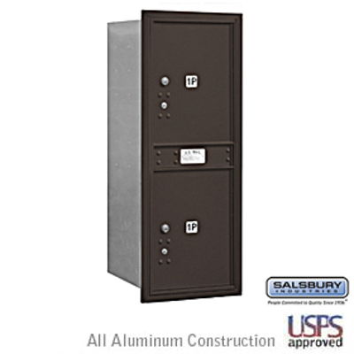 4C Horizontal Mailbox - 11 Door High Unit - Single Column - Stand-Alone Parcel Locker - Bronze - Rear Loading - USPS Access