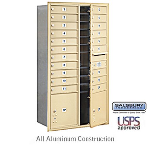 4C Horizontal Mailbox - Maximum Height Unit - Double Column - 20 MB1 Doors - Sandstone - Front Loading - USPS Access