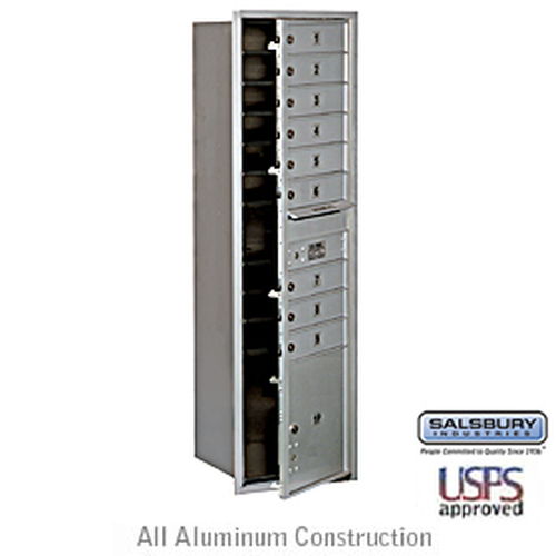 4C Horizontal Mailbox - Maximum Height Unit - Single Column - 9 MB1 Doors / 1 PL - Aluminum - Front Loading - USPS Access