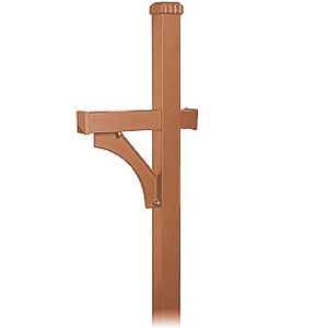 Deluxe Post - 1 Sided - In-Ground Mounted - for Designer Roadside Mailbox - Copper