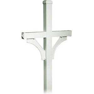 Deluxe Post - 2 Sided - In-Ground Mounted - for Designer Roadside Mailbox - Nickel