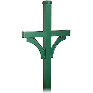 Deluxe Post - 2 Sided - In-Ground Mounted - for Roadside Mailbox - Green
