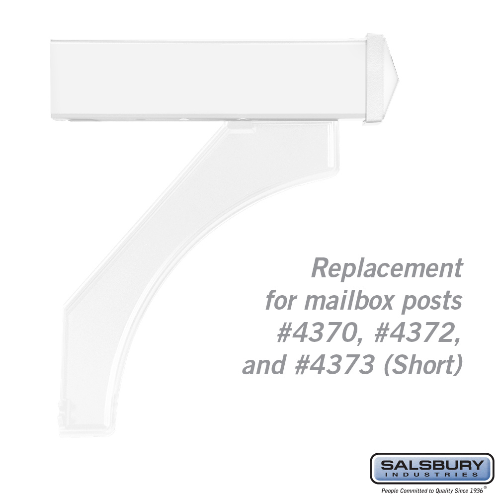 Arm Kit - Replacement for Deluxe Post for Roadside Mailbox - White