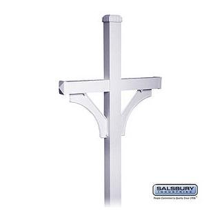 Deluxe Post - 2 Sided - In-Ground Mounted - for Roadside Mailbox - Silver