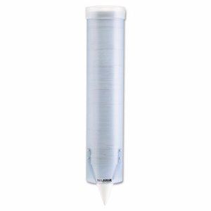 San Jamar Pull Type Water Cup Dispenser - Pull Dispensing - Wall Mountable - Frosted Blue, Transparent - Plastic - 1 Each