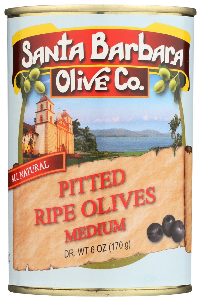 Santa Barbara Black Medium Pitted Olives (12x6 Oz)