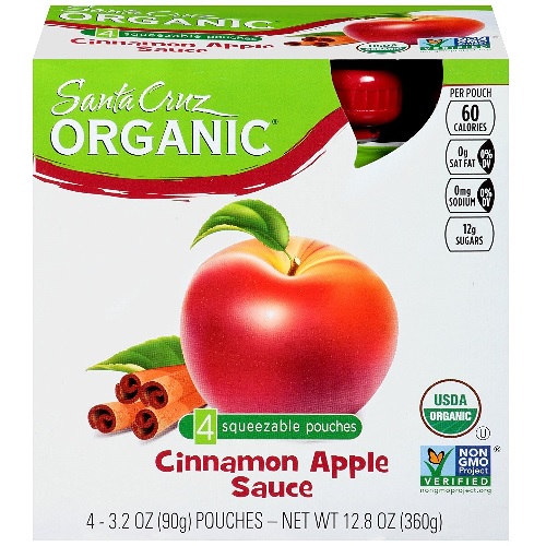 Santa Cruz Organic Apple Sauce Cinnamon (6X4 Ct)