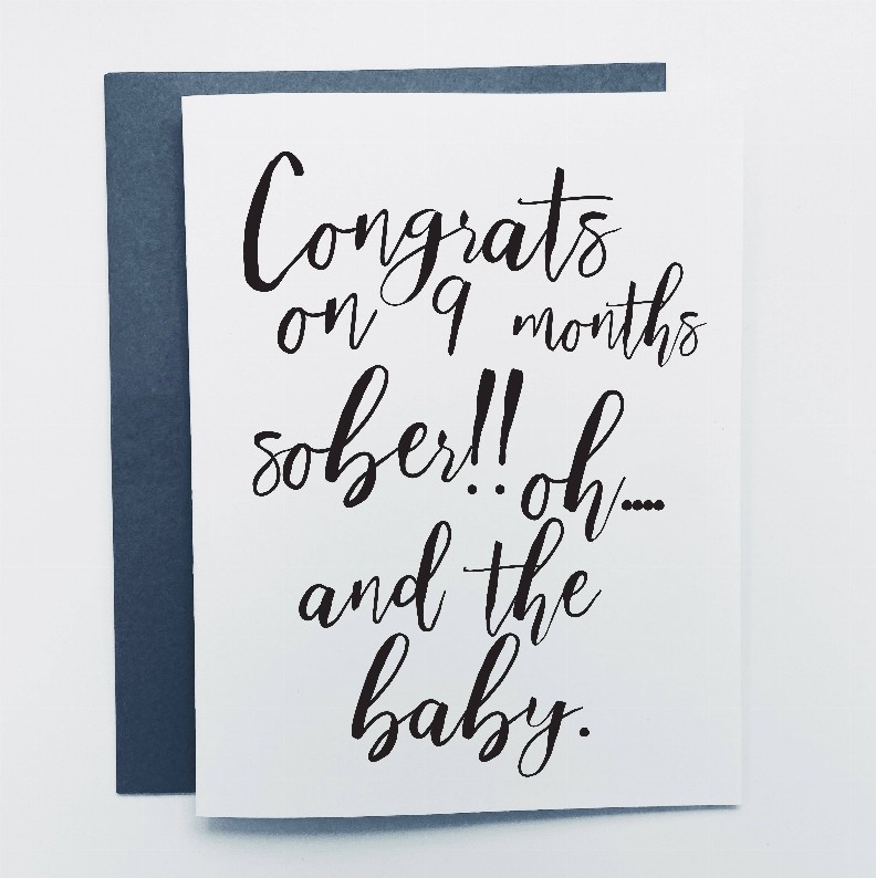 Congrats On 9 Months Sober Card
