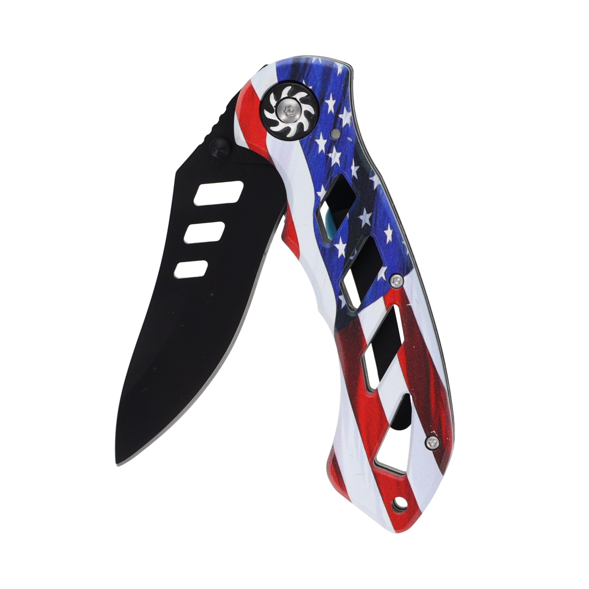 Scipio Patriotic Pocket Knife USA Flag Design SCYJ1533D Folding Knife Steel 3.3 Inch Blade Tactical Knife Hunting Camping Fishin