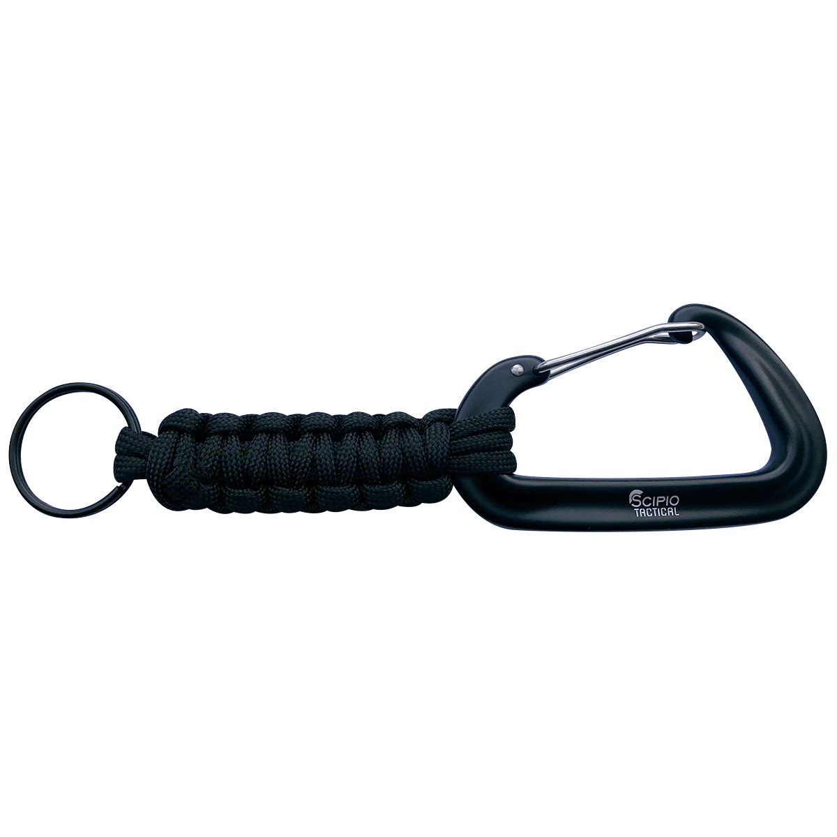 Scipio Carabiner Keychain with Clip 20900C Small Paracord Lanyard with Key Ring Survival Gear Accessories Keyholder for Men - Bl