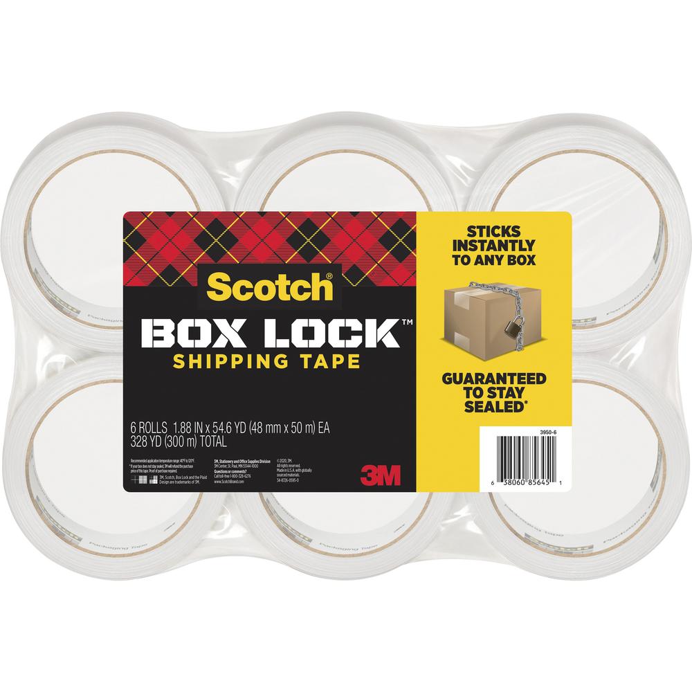 Scotch Box Lock Packaging Tape Refill - 55 yd Length x 1.88" Width - 1 / Pack - Clear