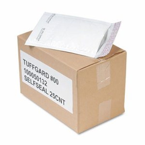 Sealed Air Tuffgard Premium Cushioned Mailers - Bubble - #00 - 5" Width x 10" Length - Peel & Seal - Poly - 25 / Carton - White