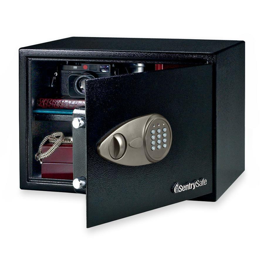 Sentry Safe Security Safe with Electronic Lock - 1.20 ft - Electronic, Key Lock - 2 Live-locking Bolt(s) - Internal Size 10.5