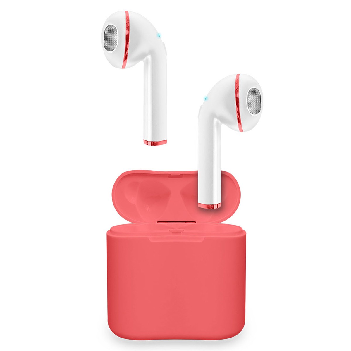 TW Earbuds w/ Charging Case Coral Red