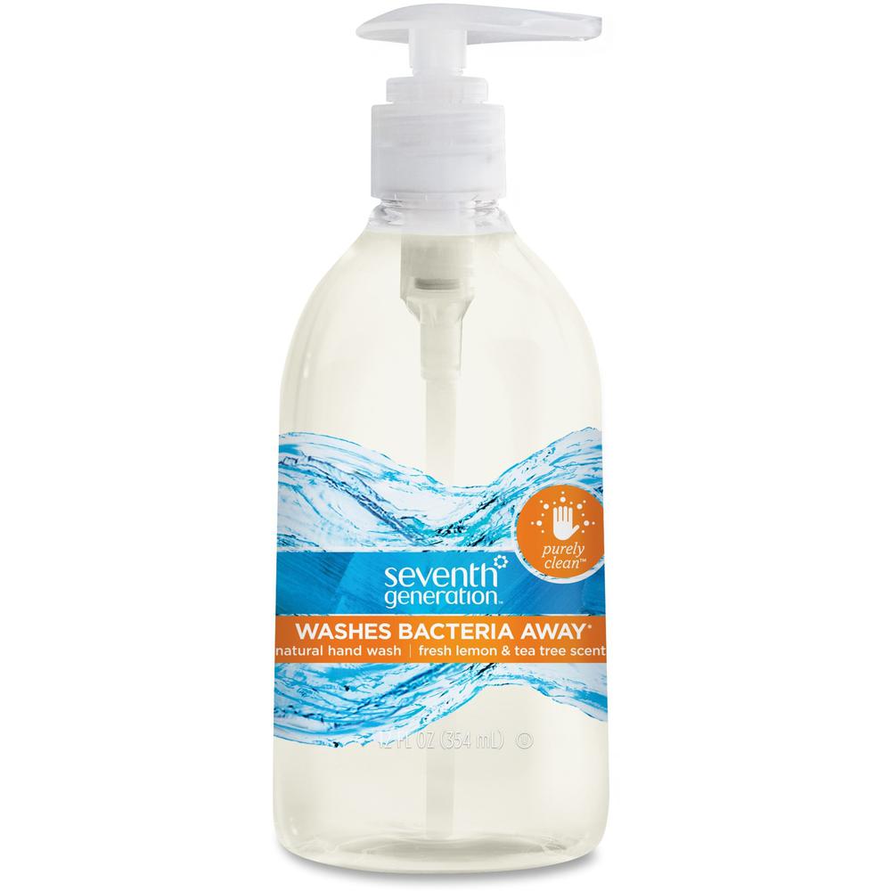 Seventh Generation Purely Clean Hand Wash - Fresh Lemon & Tea Tree Scent - 12 fl oz (354.9 mL) - Pump Bottle Dispenser - Kill Ge