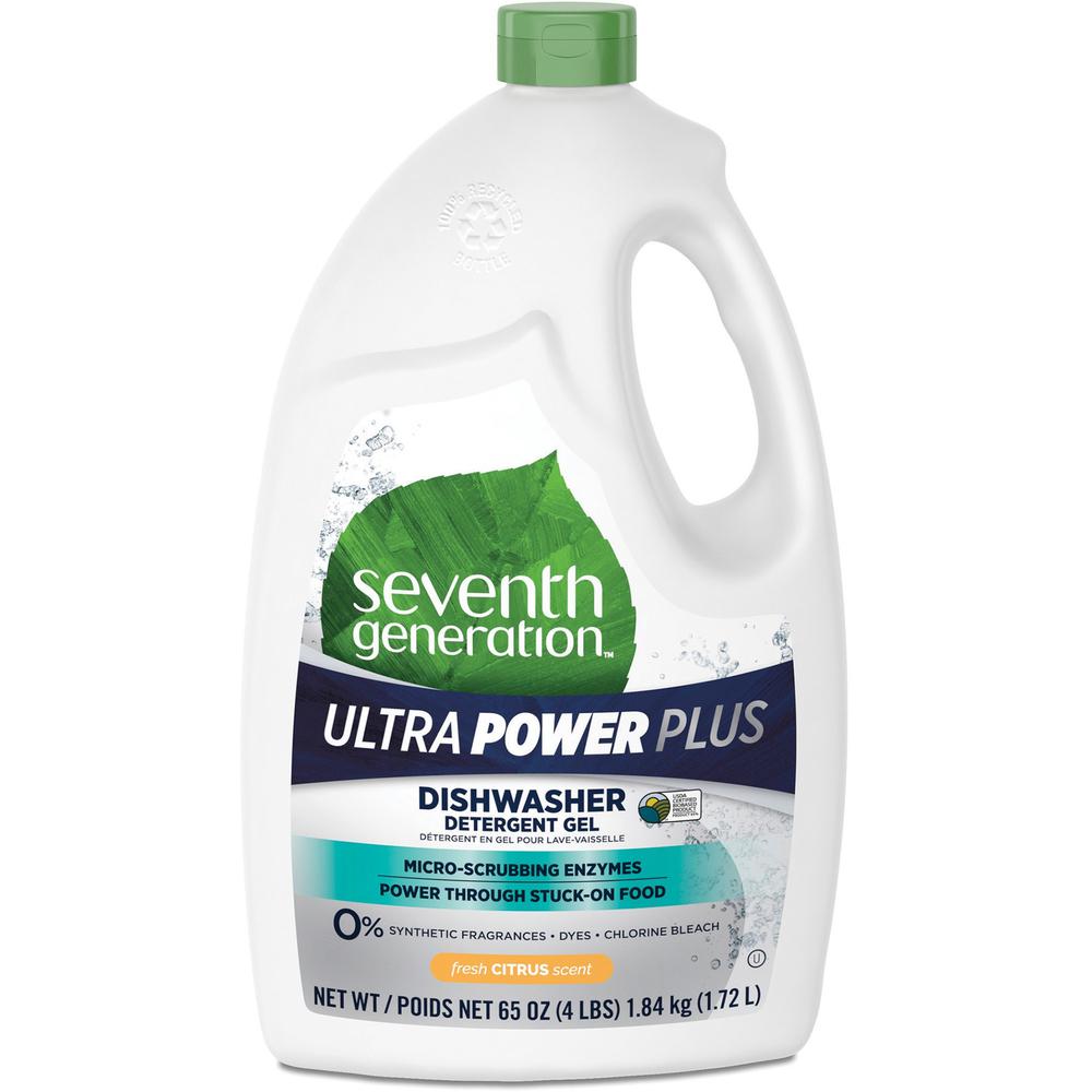 Seventh Generation Ultra Power Plus Dishwasher Detergent - Gel - 65 fl oz (2 quart) - Fresh Scent - 6 / Carton