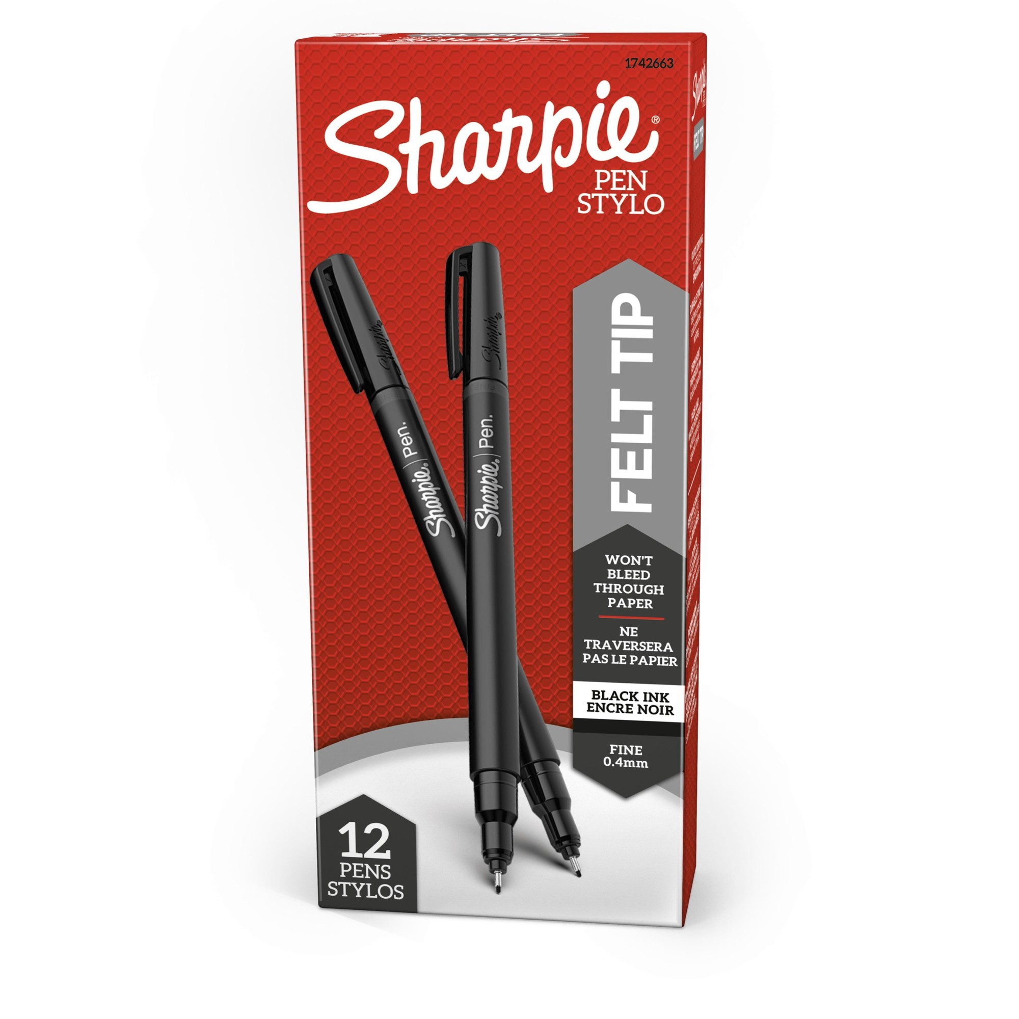 Sharpie Fine Point Pen - Fine Pen Point - Black - 1 Dozen