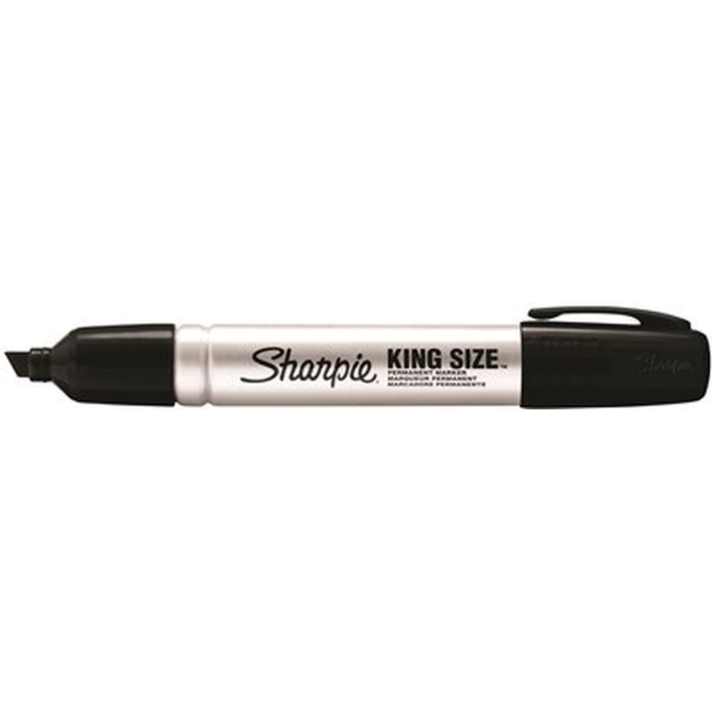 Sharpie King Size Permanent Markers - Bold Marker Point - Chisel Marker Point Style - Black - Plastic Barrel - 12 / Dozen
