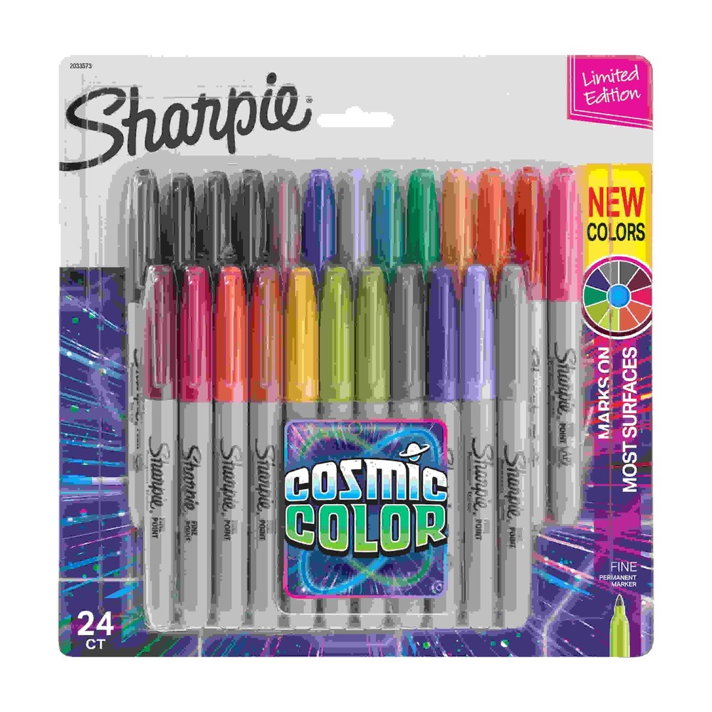 Sharpie Cosmic Color Permanent Markers - Fine Pen Point - 24 / Set