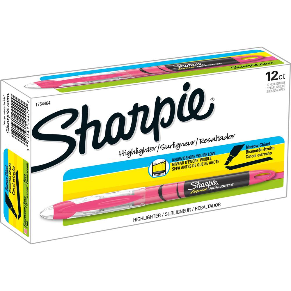 Sharpie Accent Highlighter - Liquid Pen - Micro Marker Point - Chisel Marker Point Style - Fluorescent Pink Pigment-based Ink - 