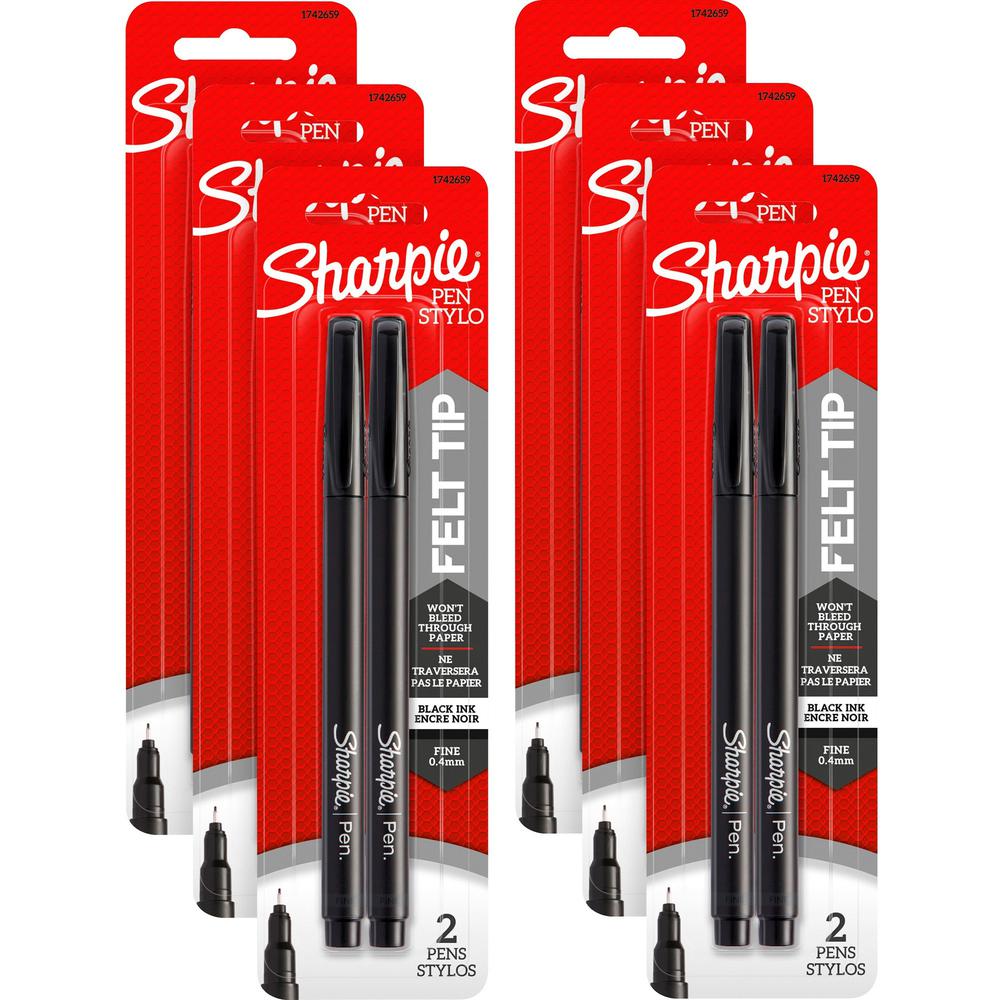 Sharpie Fine Point Pen - Fine Pen Point - Black - 12 / Box