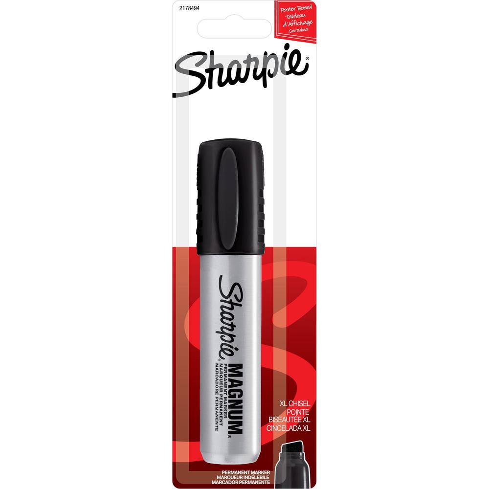 Sharpie Magnum Permanent Markers - Bold, Extra Wide Marker Point - Chisel Marker Point Style - Black - 2 / Bundle