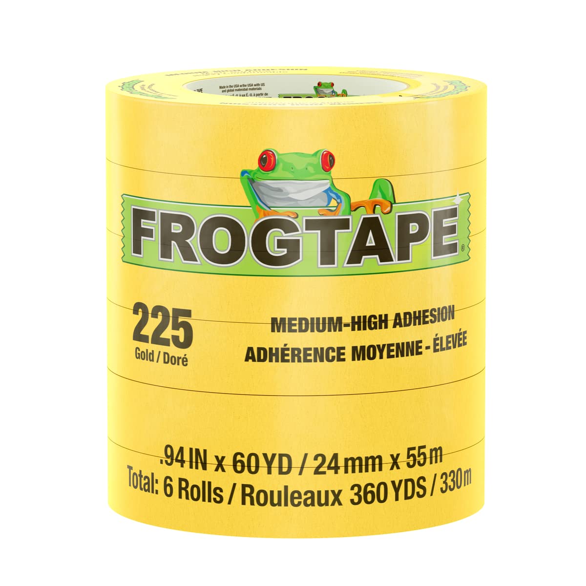 FROGTAPE CP 225 PERFORMANCE GRD MASKING TAPEGOLD24MMX55MSLEEVE OF 6