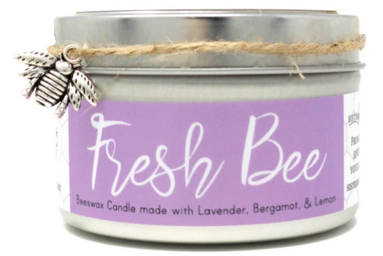 Beeswax Candle- Fresh Bee (with Lavender, Bergamot, & Lemon)
