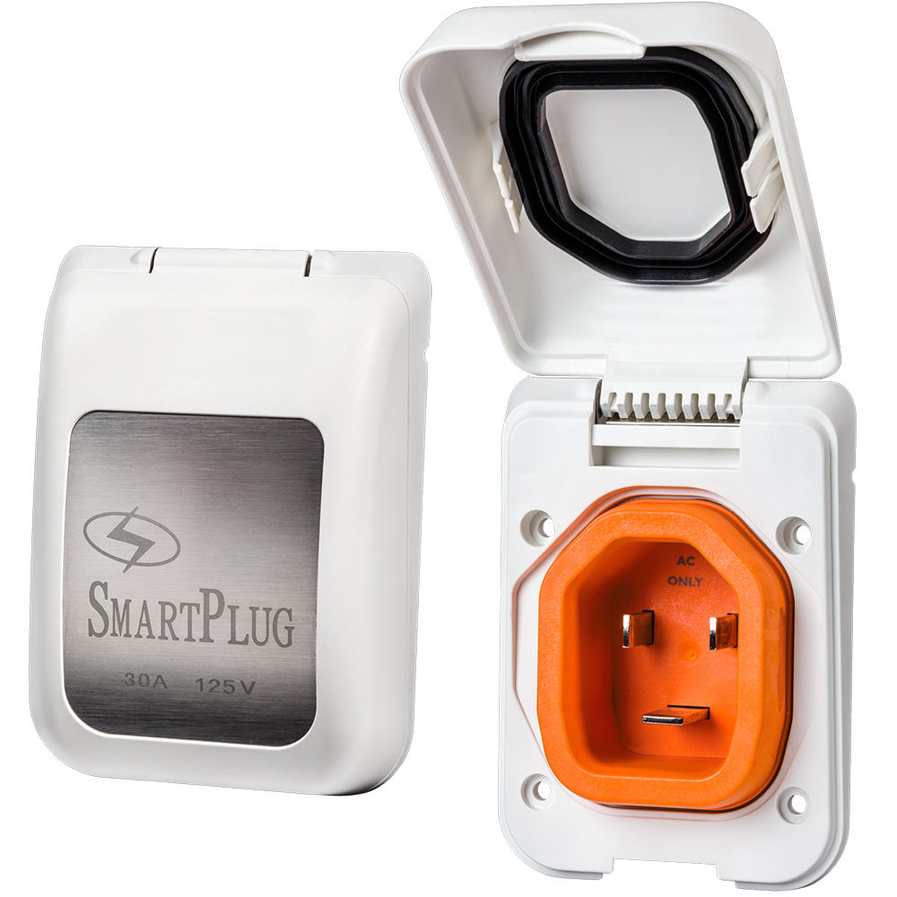 30 Amp-Non-Metallic Inlet W/ White Cover Assembly