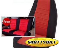 97-02 TJ NEOPRENE SEAT COVER SET FRONT/REAR - RED