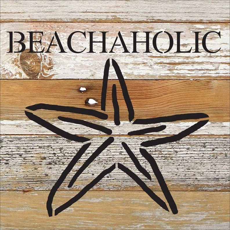 Beachaholic (starfish image)... Wall Sign